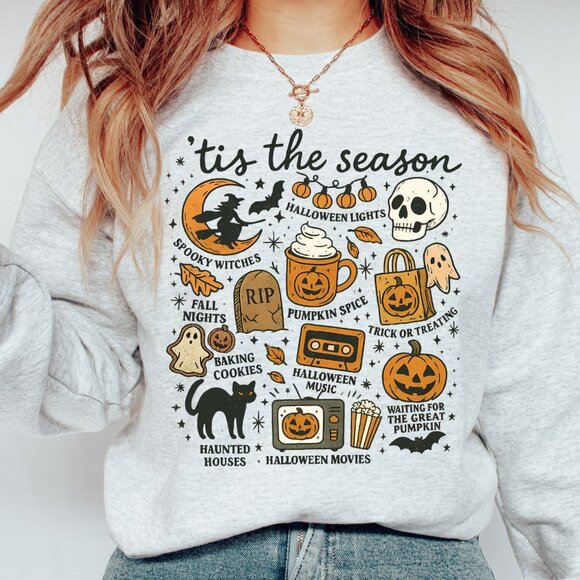 Tis The Season Halloween Fall Pumpkin Spice Sweatshirt - Picture 1 of 3